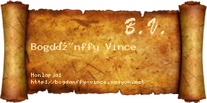 Bogdánffy Vince névjegykártya